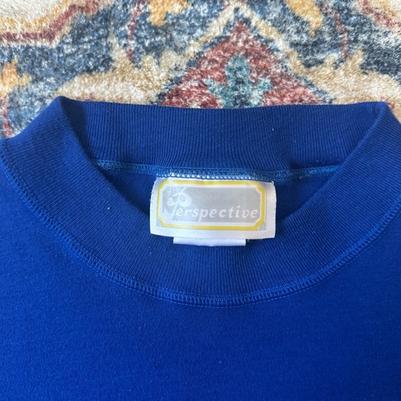 Vintage Perspective Logo Blue Pocket T-shirt Large - Picture 3 of 5